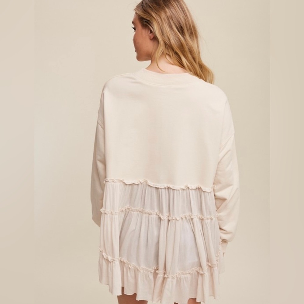 Champagne! Champagne 🍾 Color Sweatshirt & Gauzy Top - Picture 4 of 6